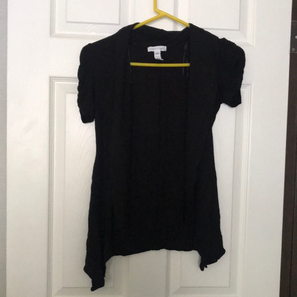 Black short sleeve cardigan